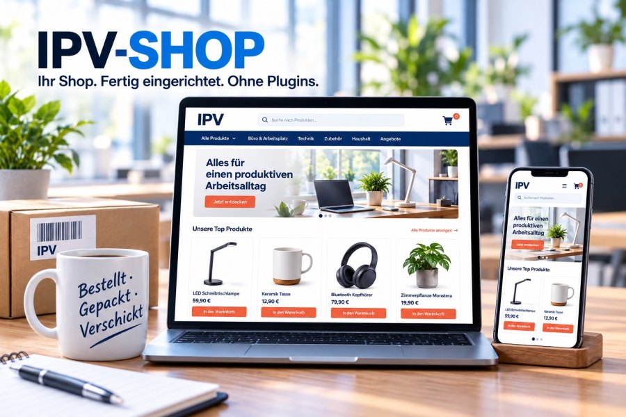 Der IPV-Shop auf Laptop und Smartphone